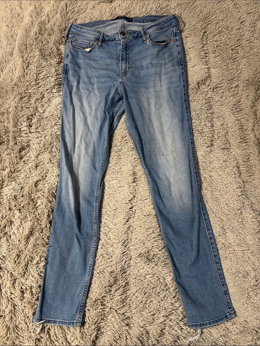Hollister Light Blue Curvy Mid-Rise Super Skinny Jeans